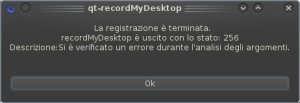 Recordmydesktop-QT errore